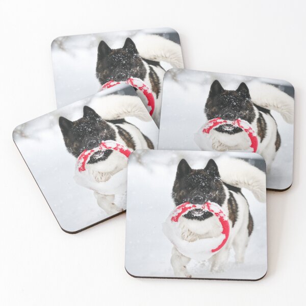 Item preview, American Akita Running in the Snow designed and sold by VanGaldo.