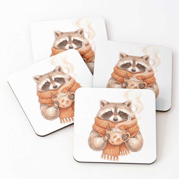 Item preview, Raccoon Cozy Hot Cocoa designed and sold by Tiffany Roy.