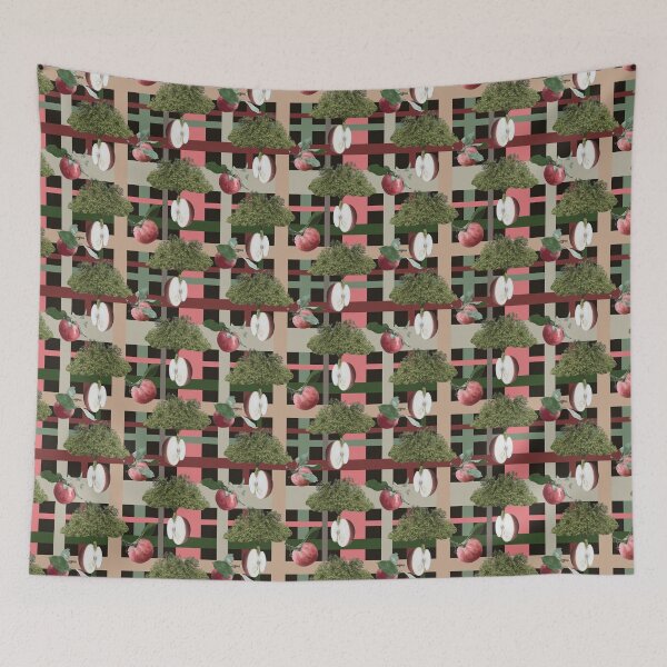 Item preview, Farm Fresh Apple Halves on Plaid designed and sold by Digitalmyth's Designs.