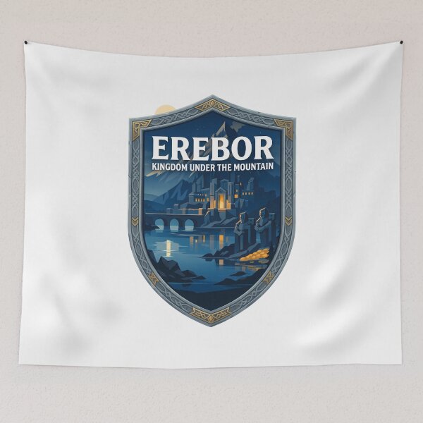 Item preview, Erebor Print – Kingdom Under the Mountain Fantasy Landscape designed and sold by FrontierCosmic.