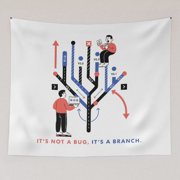 Item preview, It's Not a Bug It's a Branch Funny Git Programmer T-Shirt designed and sold by Design-Pro-21.