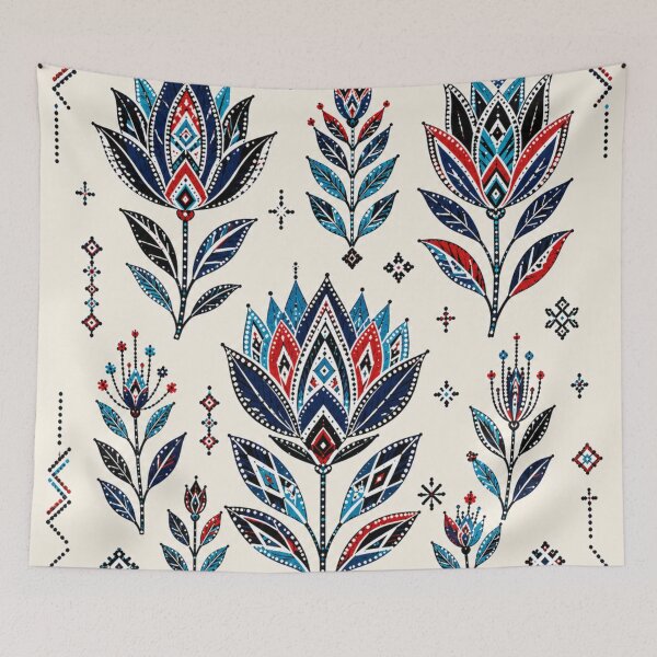 Item preview, Xhosa Folk Flowers – Beaded Geometric Floral Pattern designed and sold by MarekoraStudio.