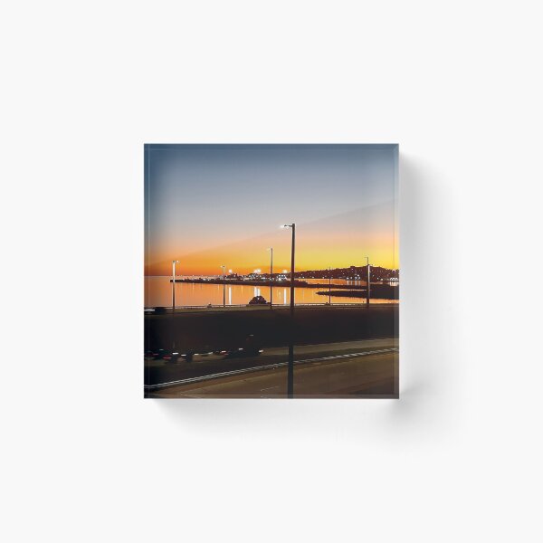 Item preview, Vibrant Orange Sunset River and Lights designed and sold by VividSurfaces.