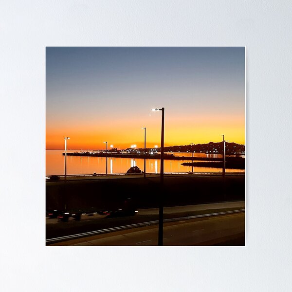 Item preview, Vibrant Orange Sunset River and Lights designed and sold by VividSurfaces.