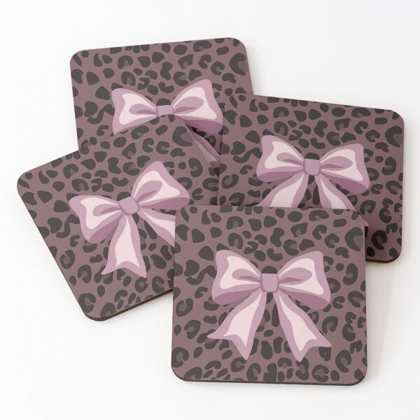 Item preview, Cute Dark Dusty Brown Coquette Bow Leopard Print Aesthetic Pattern designed and sold by MayoshaVibes.