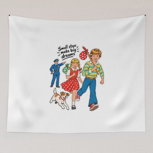 Item preview, Small Steps Make Big Dreams Vintage Retro Kids Sticker designed and sold by PRIME4YOU.