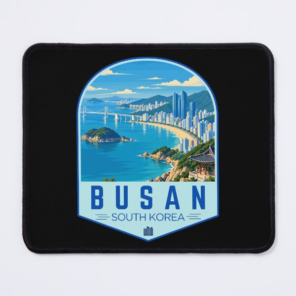 Item preview, Busan in South Korea, Retro Travel Art Emblem designed and sold by MaateoDesign.