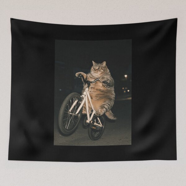 Item preview, Cat Riding Bike Vintage 90s Cat Meme designed and sold by Hedoraxe.