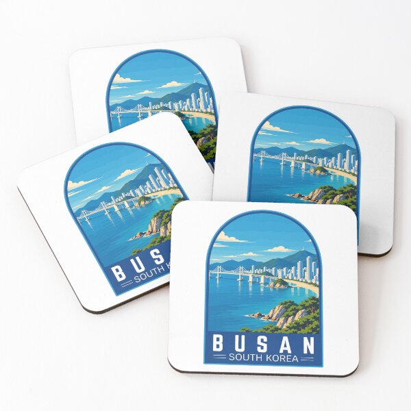 Item preview, Busan in South Korea, Vintage Travel Art Emblem designed and sold by MaateoDesign.