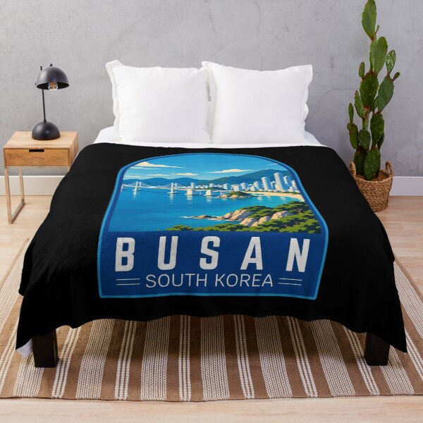 Item preview, Busan in South Korea, Vintage Travel Art Emblem designed and sold by MaateoDesign.