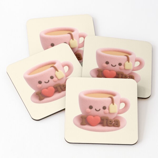 Item preview, Cute I love Tea plushie (red heart) designed and sold by Maria is Loud.
