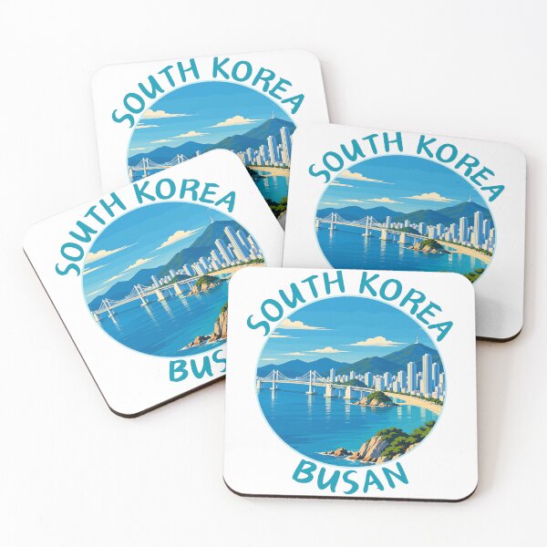 Item preview, Busan South Korea, Retro Travel Art Circle Emblem designed and sold by MaateoDesign.