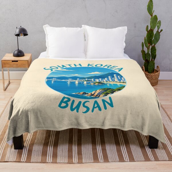 Item preview, Busan South Korea, Retro Travel Art Circle Emblem designed and sold by MaateoDesign.