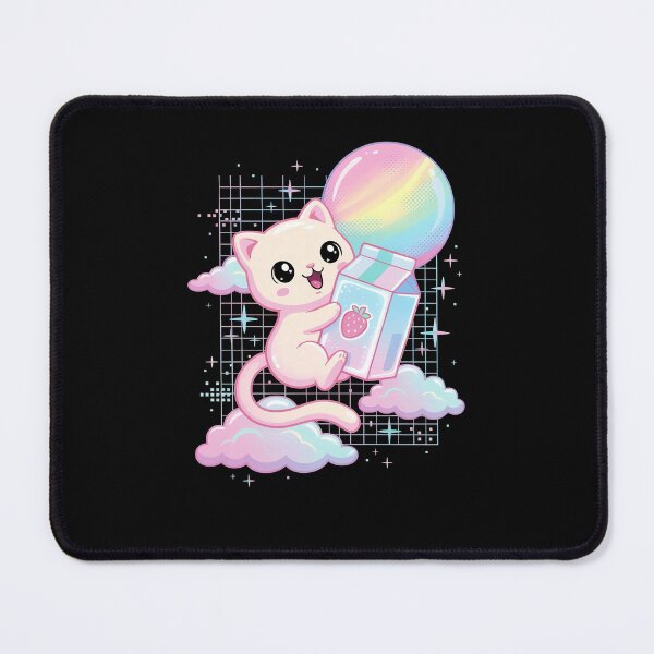 Item preview, Vaporwave Cat Strawberry Milk Aesthetic Japanese designed and sold by Hedoraxe.