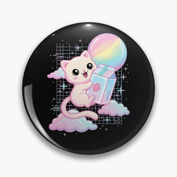 Artikelvorschau, Vaporwave-Katze, Erdbeermilch-Ästhetik, Japanisch entworfen und verkauft von Hedoraxe.