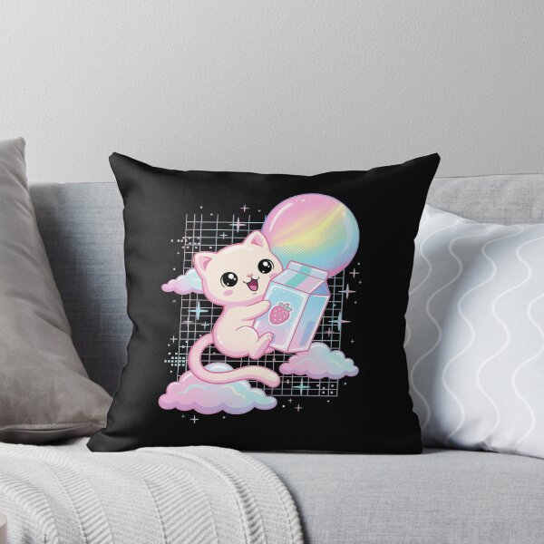 Item preview, Vaporwave Cat Strawberry Milk Aesthetic Japanese designed and sold by Hedoraxe.