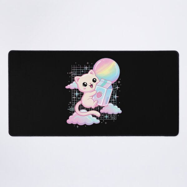 Item preview, Vaporwave Cat Strawberry Milk Aesthetic Japanese designed and sold by Hedoraxe.