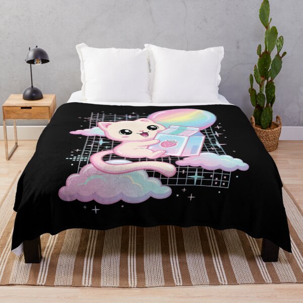 Artikelvorschau, Vaporwave-Katze, Erdbeermilch-Ästhetik, Japanisch entworfen und verkauft von Hedoraxe.