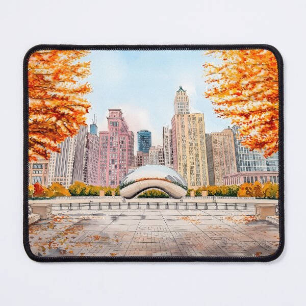 Item preview, Cloud Gate Chicago Wall Art – Illinois Fall Cityscape designed and sold by POSTERIOCREW.
