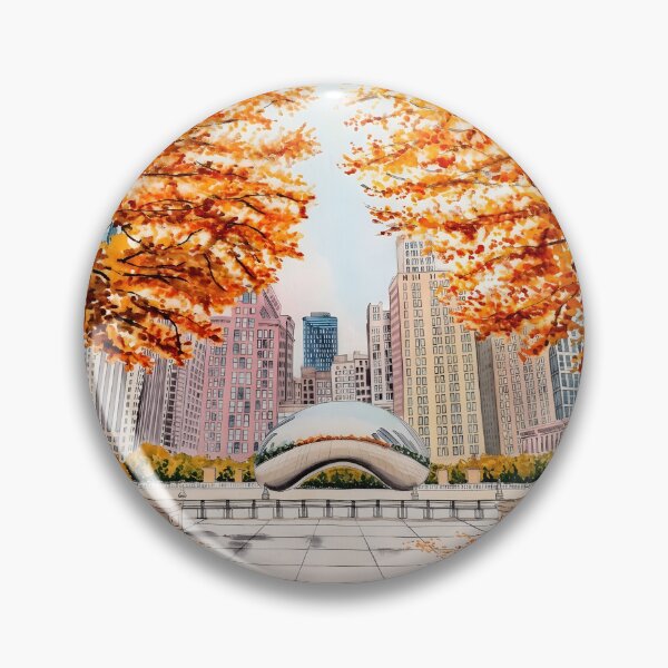 Item preview, Cloud Gate Chicago Wall Art – Illinois Fall Cityscape designed and sold by POSTERIOCREW.