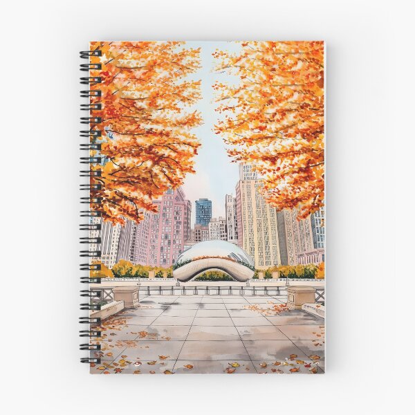 Item preview, Cloud Gate Chicago Wall Art – Illinois Fall Cityscape designed and sold by POSTERIOCREW.