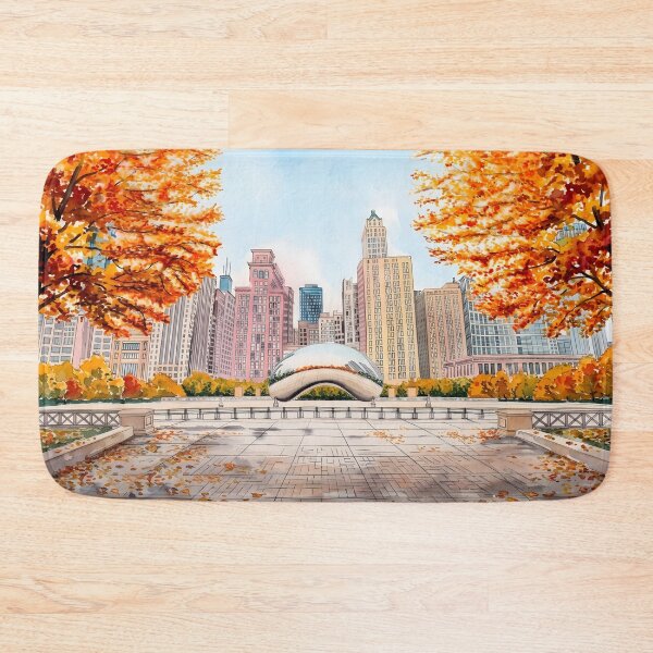 Item preview, Cloud Gate Chicago Wall Art – Illinois Fall Cityscape designed and sold by POSTERIOCREW.