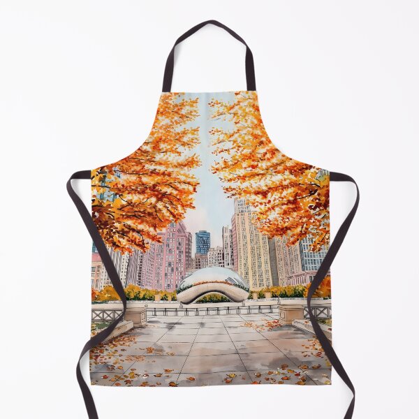 Item preview, Cloud Gate Chicago Wall Art – Illinois Fall Cityscape designed and sold by POSTERIOCREW.
