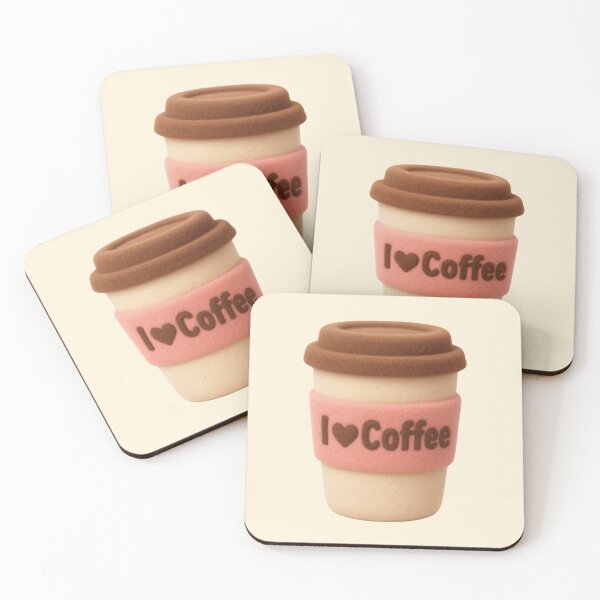 Item preview, Cute I love Coffee takeaway plushie designed and sold by Maria is Loud.