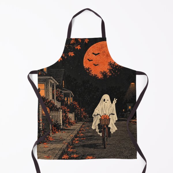 Item preview, Halloween Ghost Biking, Spooky Vintage Ghost, Gothic Fall Aesthetic, Pumpkin, Retro Halloween Gift designed and sold by Quiajia.
