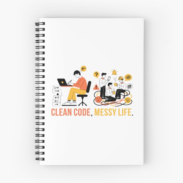 Item preview, Clean Code Messy Life Funny Programmer Coding T-Shirt designed and sold by Design-Pro-21.