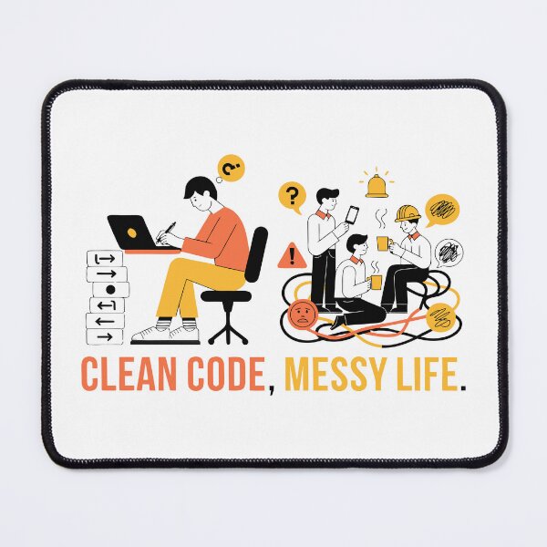 Item preview, Clean Code Messy Life Funny Programmer Coding T-Shirt designed and sold by Design-Pro-21.