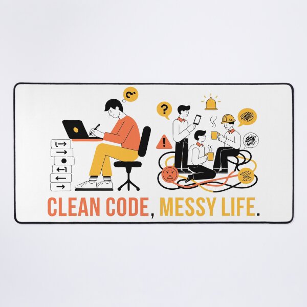 Item preview, Clean Code Messy Life Funny Programmer Coding T-Shirt designed and sold by Design-Pro-21.
