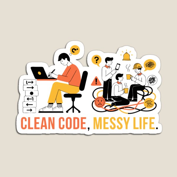 Item preview, Clean Code Messy Life Funny Programmer Coding T-Shirt designed and sold by Design-Pro-21.