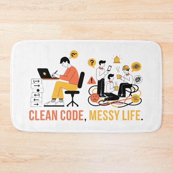 Item preview, Clean Code Messy Life Funny Programmer Coding T-Shirt designed and sold by Design-Pro-21.