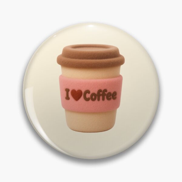 Item preview, Cute I love Coffee takeaway plushie (red heart) designed and sold by Maria is Loud.
