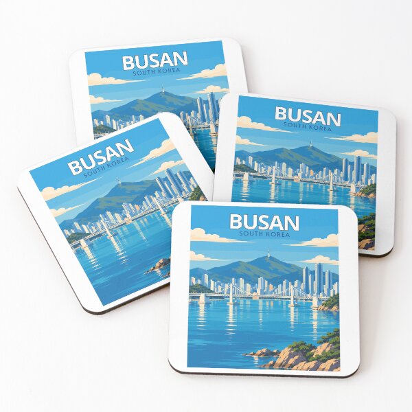 Item preview, Busan in South Korea, Vintage Art Travel Landscape designed and sold by MaateoDesign.