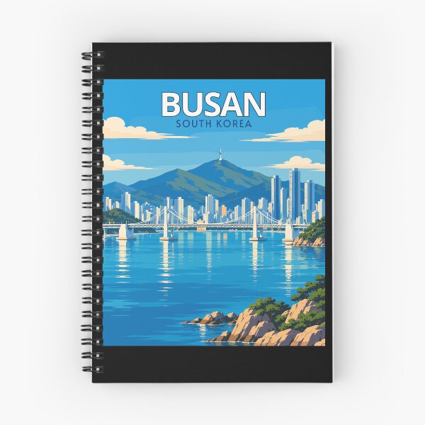Item preview, Busan in South Korea, Vintage Art Travel Landscape designed and sold by MaateoDesign.