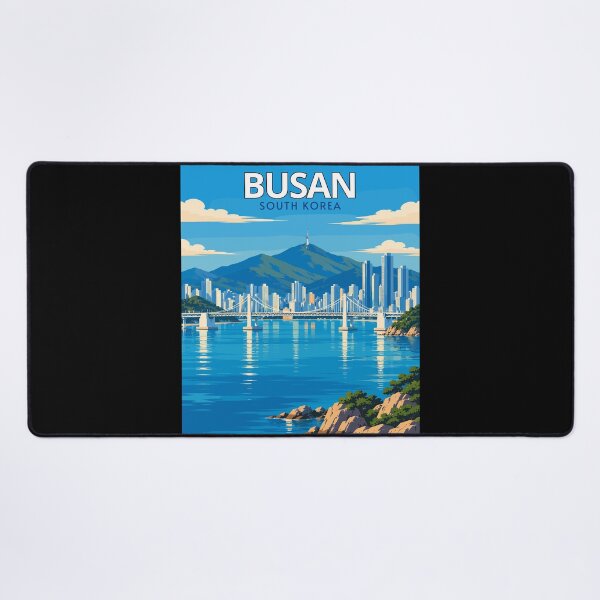 Item preview, Busan in South Korea, Vintage Art Travel Landscape designed and sold by MaateoDesign.