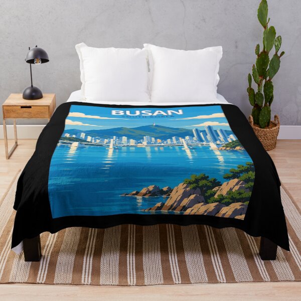 Item preview, Busan in South Korea, Vintage Art Travel Landscape designed and sold by MaateoDesign.