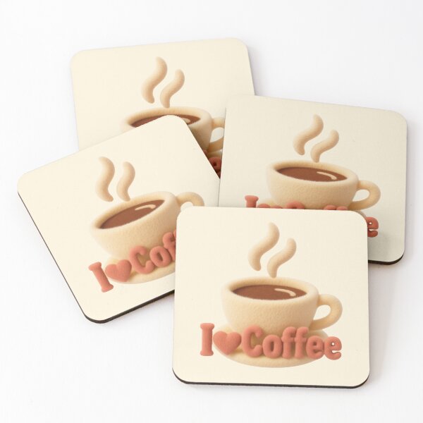 Item preview, Cute I love Coffee plushie (dark rose) designed and sold by Maria is Loud.