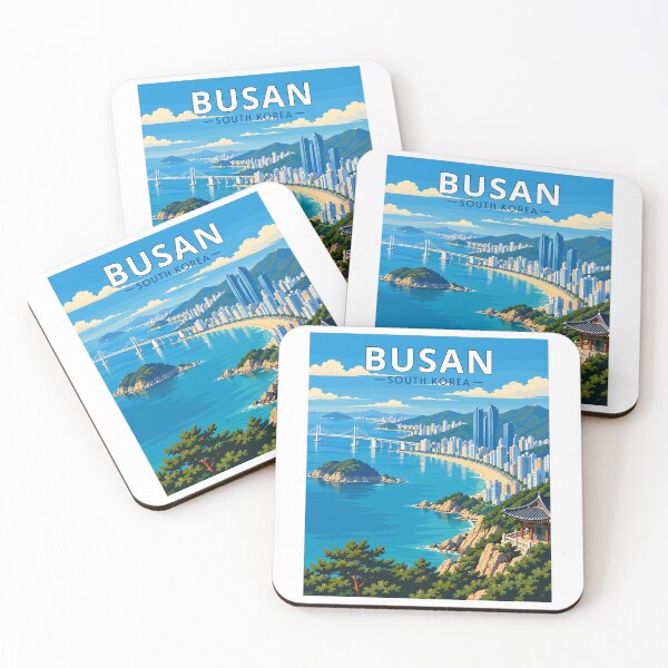Item preview, Busan in South Korea, Vintage Art Travel Landscape designed and sold by MaateoDesign.