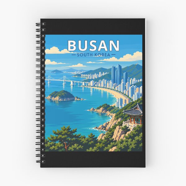 Item preview, Busan in South Korea, Vintage Art Travel Landscape designed and sold by MaateoDesign.