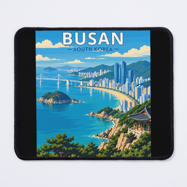 Item preview, Busan in South Korea, Vintage Art Travel Landscape designed and sold by MaateoDesign.