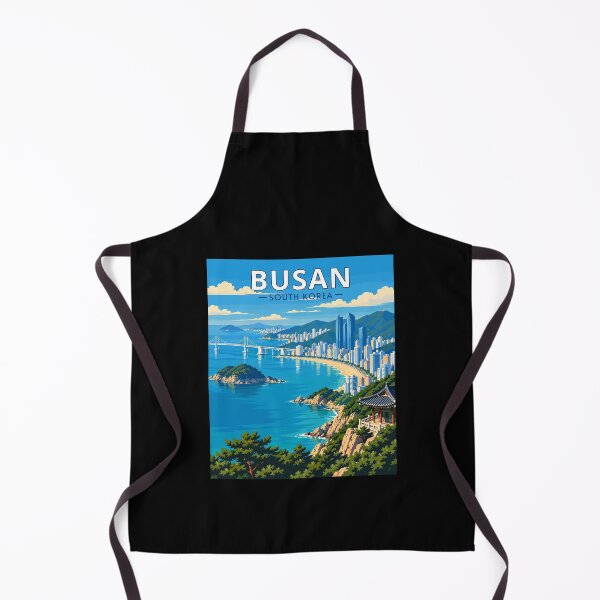 Item preview, Busan in South Korea, Vintage Art Travel Landscape designed and sold by MaateoDesign.