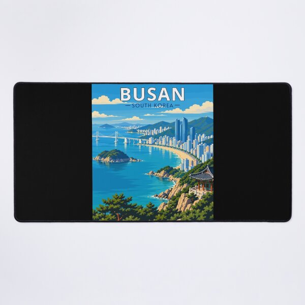 Item preview, Busan in South Korea, Vintage Art Travel Landscape designed and sold by MaateoDesign.