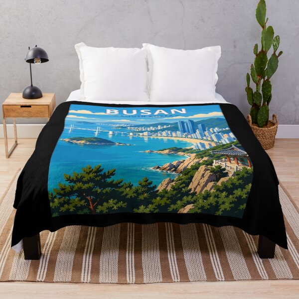 Item preview, Busan in South Korea, Vintage Art Travel Landscape designed and sold by MaateoDesign.