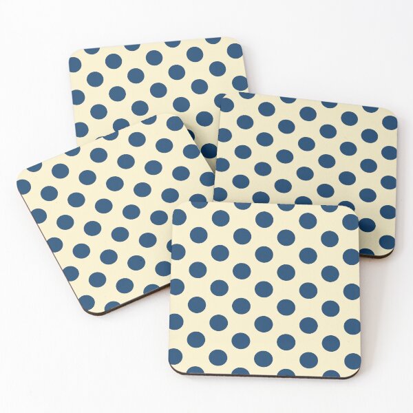 Item preview, Large Navy blue polka dot on pale yellow designed and sold by Nolan6.