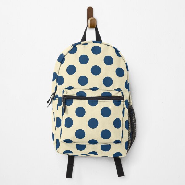 Item preview, Large Navy blue polka dot on pale yellow designed and sold by Nolan6.