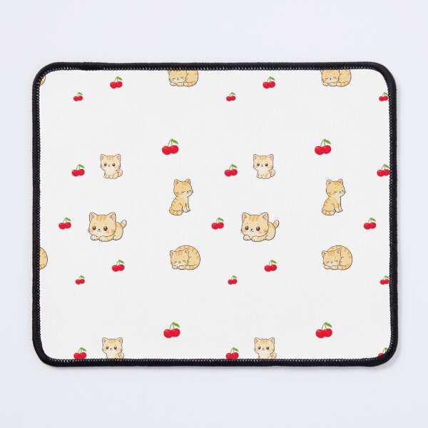 Item preview, Cute Cat Cherry Pattern – Kawaii Kitten Fruit Design designed and sold by lunadesignsmoon.