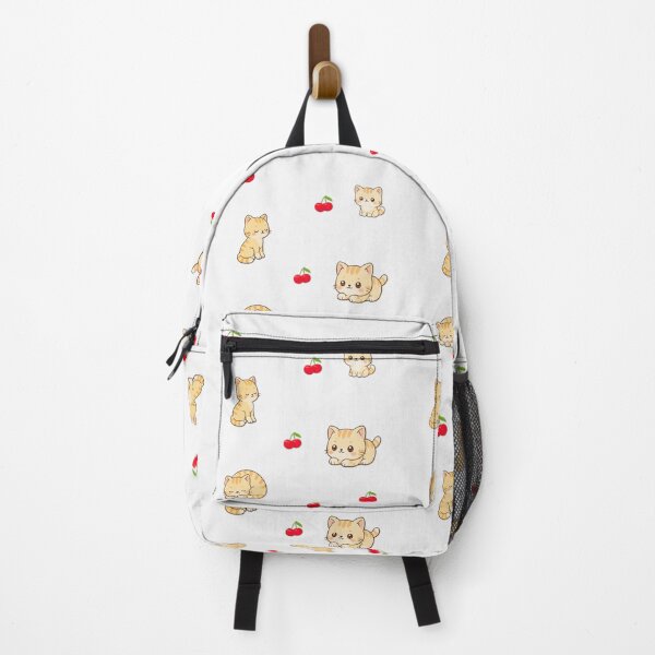 Item preview, Cute Cat Cherry Pattern – Kawaii Kitten Fruit Design designed and sold by lunadesignsmoon.